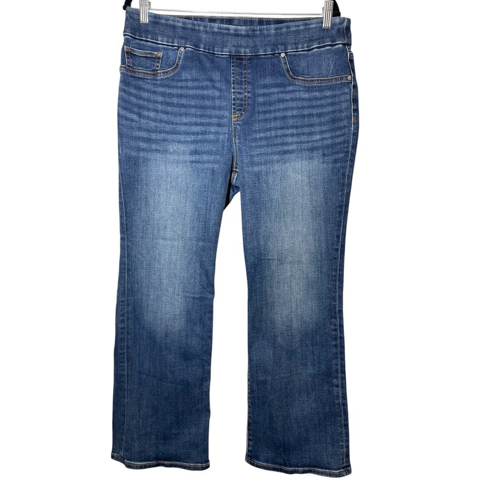 Chicos Pull On Jeans Size 12 P Pull-on Slim Boot Denim Stretchy